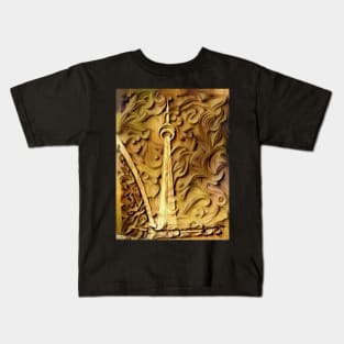 CN Tower in Wood Relief Kids T-Shirt